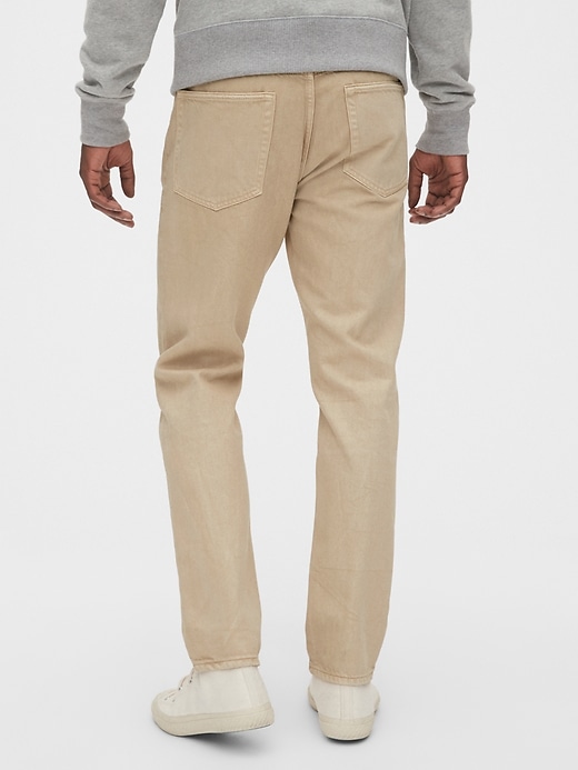 2 of 8 showing, with the color desert khaki of product Easy Taper Jeans