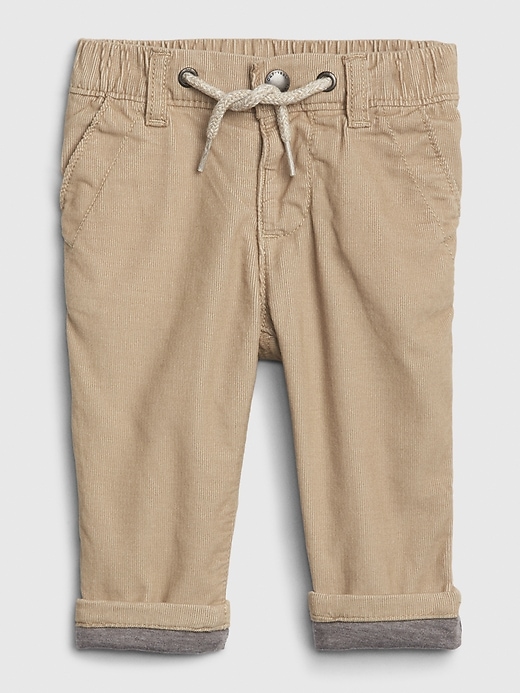 View large product image 1 of 1. Baby Jersey-Lined Cord Pull-On Pants