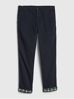 gap flannel lined khakis