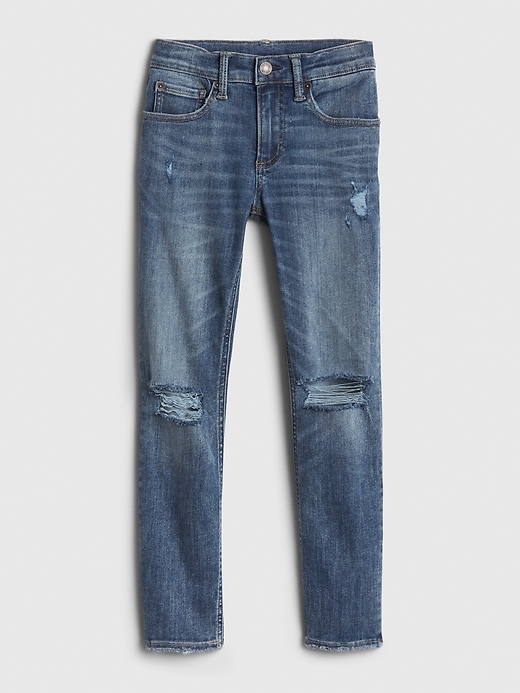 1 of 8 showing, with the color medium wash of product Kids Distressed Skinny Jeans with Washwell™