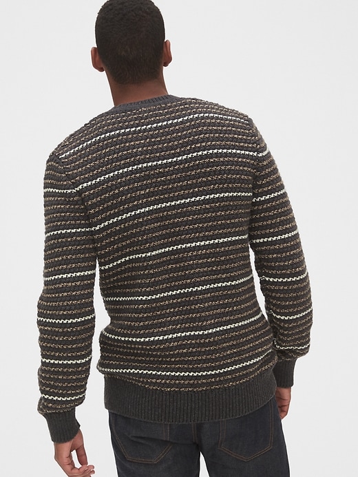 Image number 2 showing, Chunky Textured Stripe Crewneck Sweater
