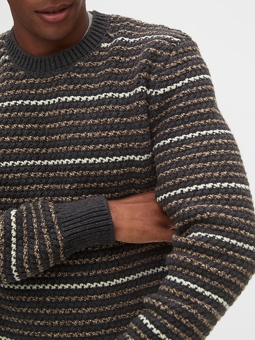 Image number 5 showing, Chunky Textured Stripe Crewneck Sweater