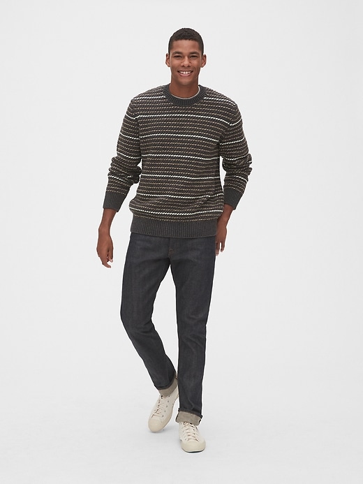 Image number 3 showing, Chunky Textured Stripe Crewneck Sweater
