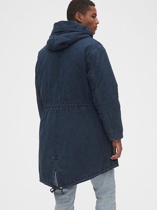 Image number 2 showing, 3-in-1 Indigo Parka Jacket with Detachable Hood