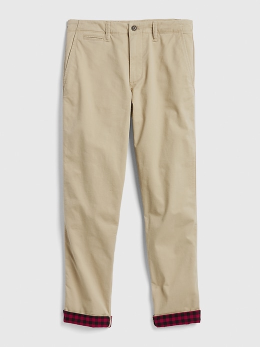 Image number 6 showing, Flannel-Lined Khakis in Slim Fit with GapFlex