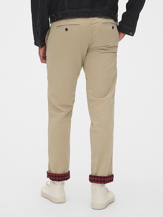 Image number 2 showing, Flannel-Lined Khakis in Slim Fit with GapFlex