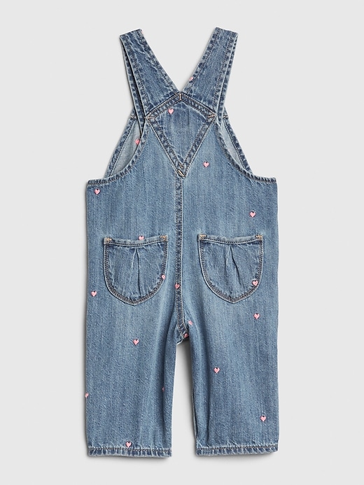 Image number 2 showing, Baby Heart Denim Overalls