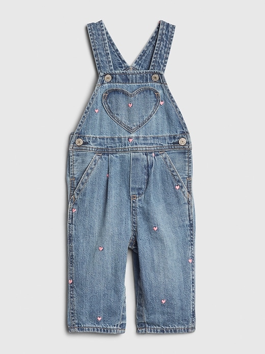 Image number 1 showing, Baby Heart Denim Overalls