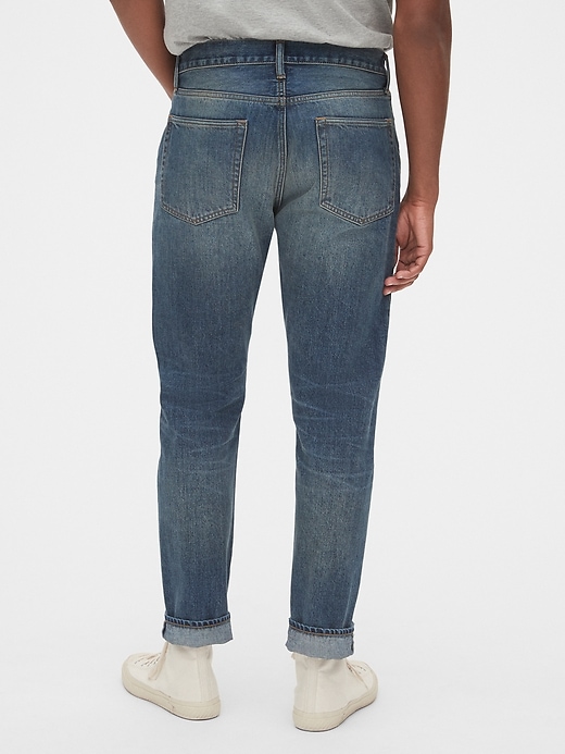2 of 8 showing, with the color medium dark tint of product Easy Taper Jeans