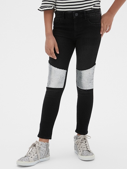 Image number 2 showing, Kids Flippy Sequin Jeggings with Stretch