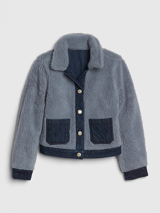 Image number 1 showing, Kids Reversible Sherpa Denim Jacket