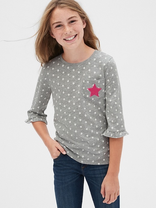 Image number 2 showing, Kids Graphic Pocket Ruffle T-Shirt