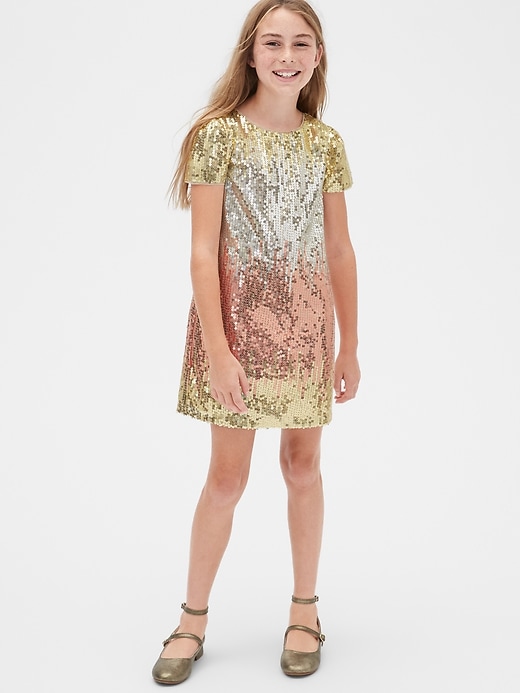 Image number 2 showing, Kids Ombre Sequin Dress