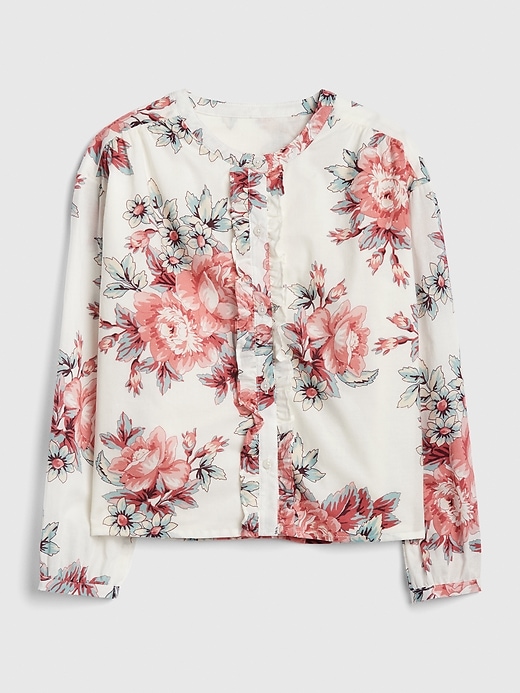 Image number 1 showing, Kids Floral Ruffle Top