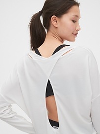 View large product image 4 of 6. GapFit Breathe Cross-Back Long Sleeve T-Shirt