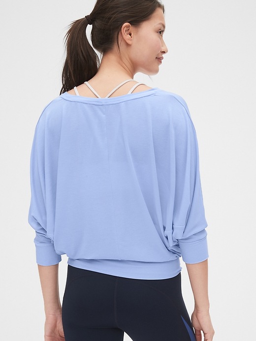 blue batwing top