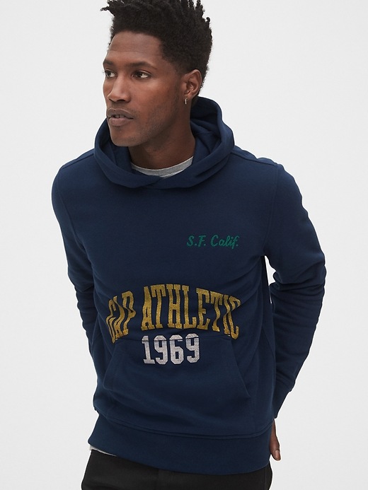 Image number 1 showing, Gap Athletic Logo Pullover Hoodie