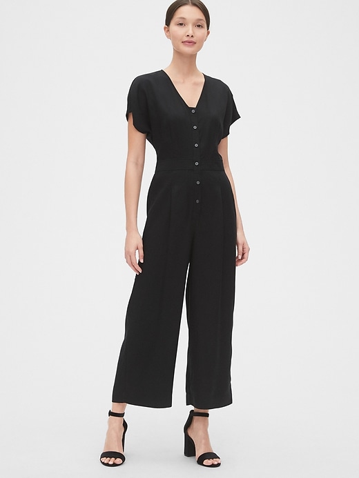 Image number 1 showing, Pleated Button-Front Jumpsuit in TENCEL&#153