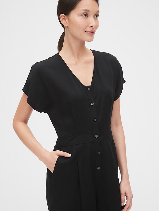 Image number 3 showing, Pleated Button-Front Jumpsuit in TENCEL&#153