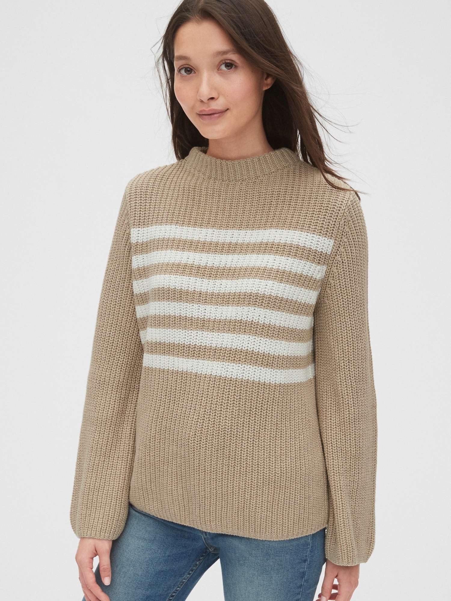 Striped bell sleeve online sweater