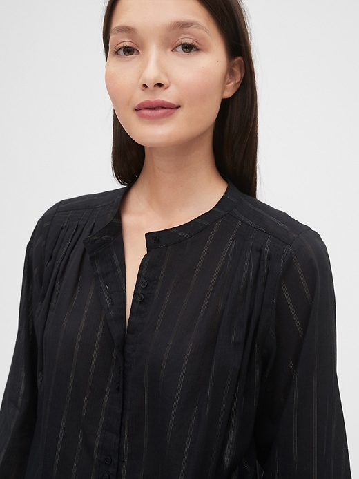 Image number 5 showing, Textured Stripe Pleated Shirt