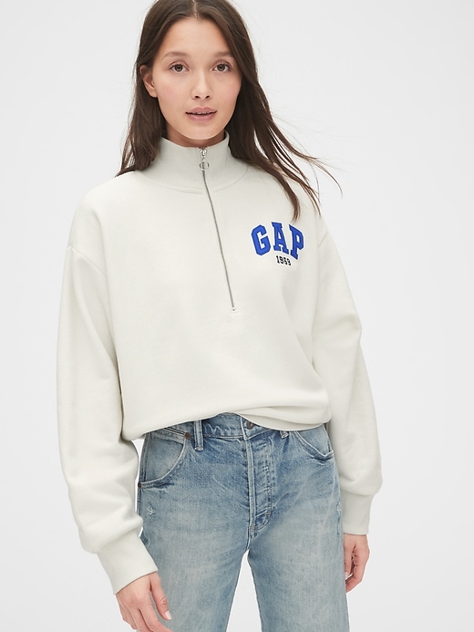 Image number 1 showing, Gap Logo Half-Zip Funnel-Neck Sweatshirt