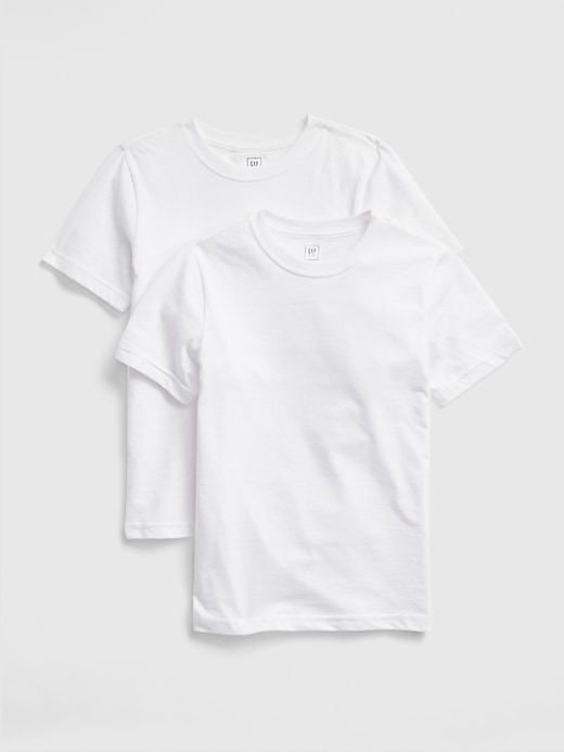 1 of 8 showing, with the color white of product Kids Short Sleeve Undershirt (2-Pack)