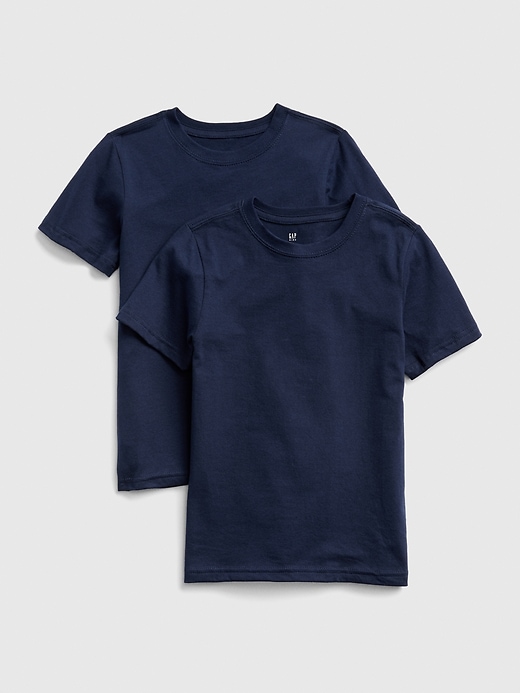 1 of 8 showing, with the color elysian blue of product Kids Short Sleeve Undershirt (2-Pack)