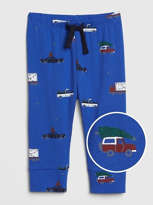 1 of 8 showing, with the color bristol blue of product Baby Print Pull-On Pants