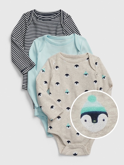 Image number 1 showing, Baby Penguin Bodysuit (3-Pack)