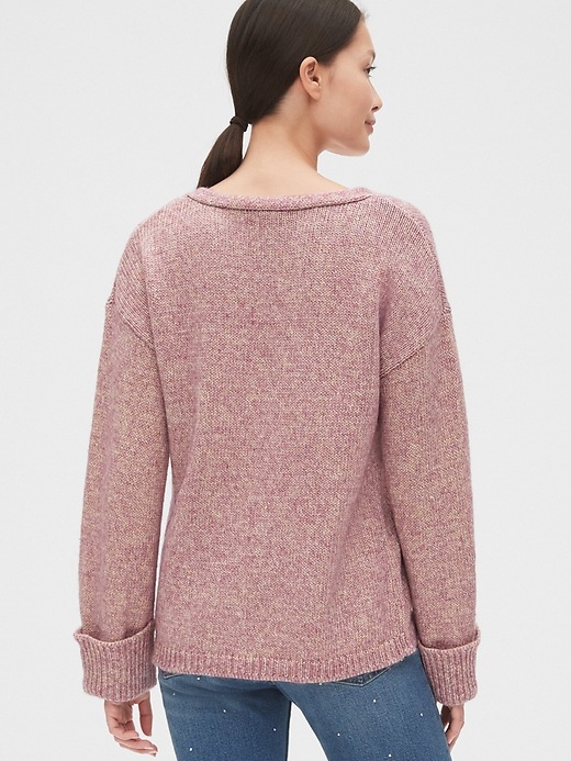 Image number 2 showing, Metallic V-Neck Sweater