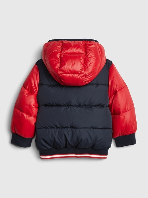 2 of 8 showing, with the color red of product Baby ColdControl Max Varsity Puffer