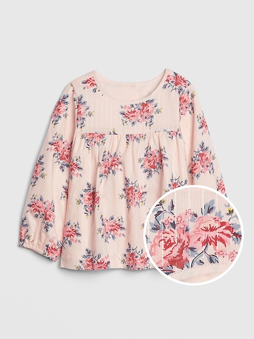 1 of 8 showing, with the color floral print of product Toddler Floral Empire Top