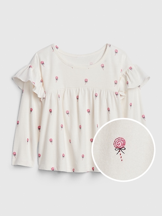 1 of 8 showing, with the color ivory frost of product Toddler Ruffle Top