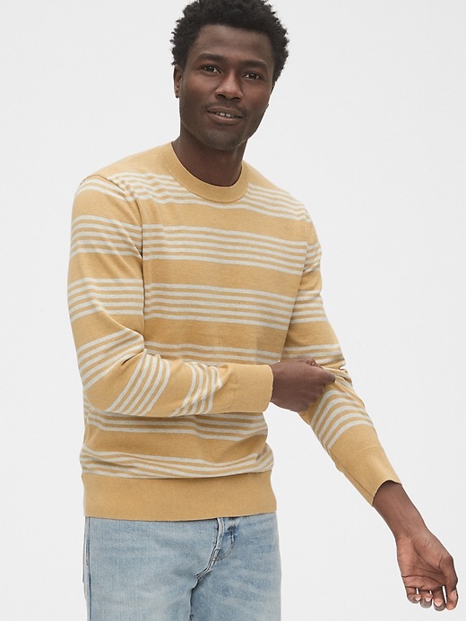 1 of 8 showing, with the color liquid gold honey of product Mainstay Crewneck Sweater