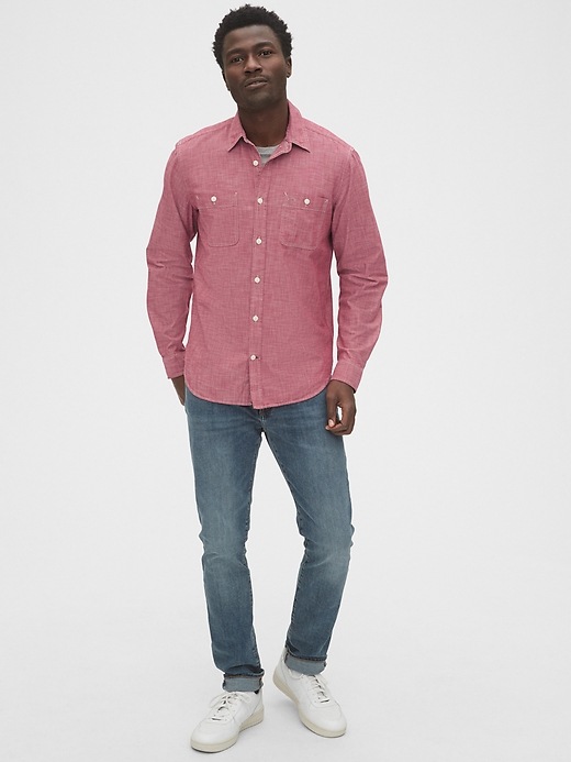 Image number 3 showing, Chambray Shirt