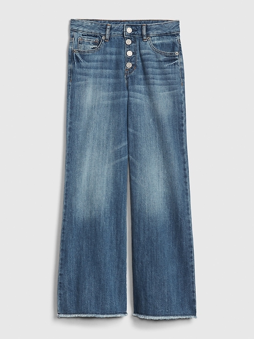 Image number 1 showing, Kids Organic Cotton High Rise Wide-Leg Jeans