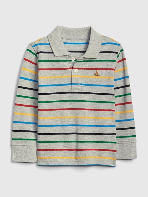 View large product image 1 of 1. Baby Brannan Bear Stripe Polo Shirt