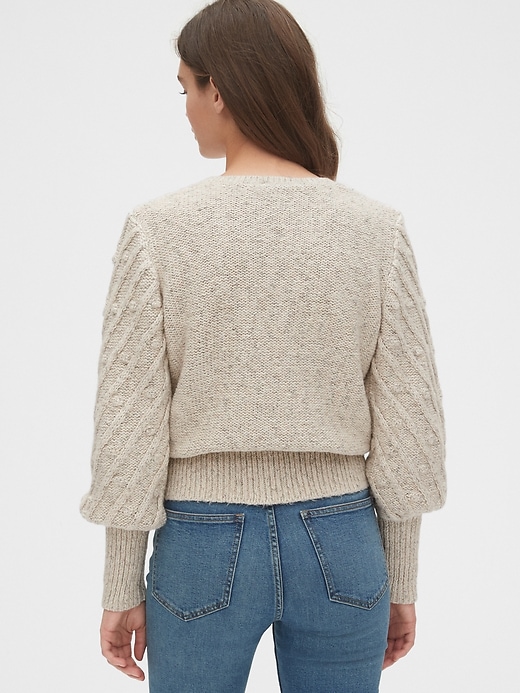 Image number 2 showing, Bobble Stitch Puff Sleeve Sweater