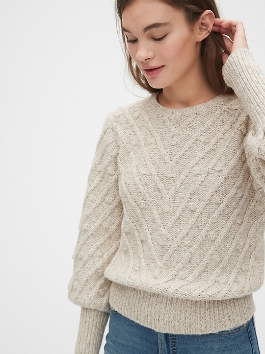 Image number 5 showing, Bobble Stitch Puff Sleeve Sweater