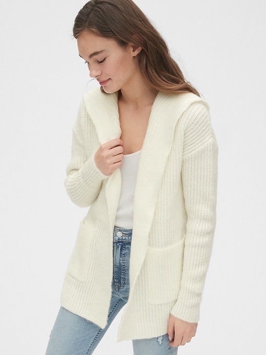 View large product image 1 of 1. Ribbed Longline Cardigan Sweater