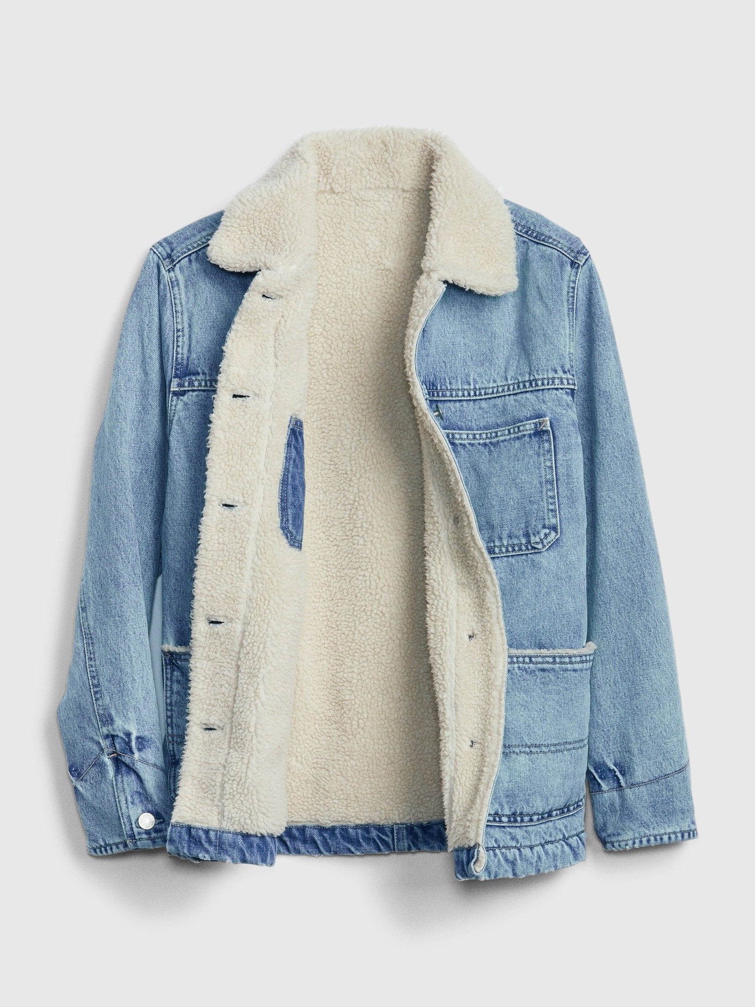 Denim jacket with faux fur lining and collar | Alcott | Women's Jackets