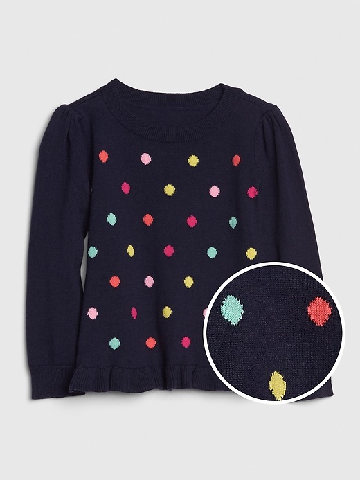 Image number 1 showing, Toddler Dot Peplum Sweater