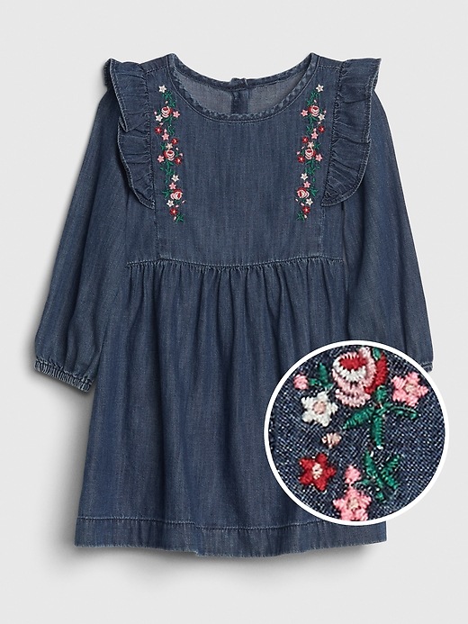 Image number 1 showing, Toddler Embroidered Ruffle Dress
