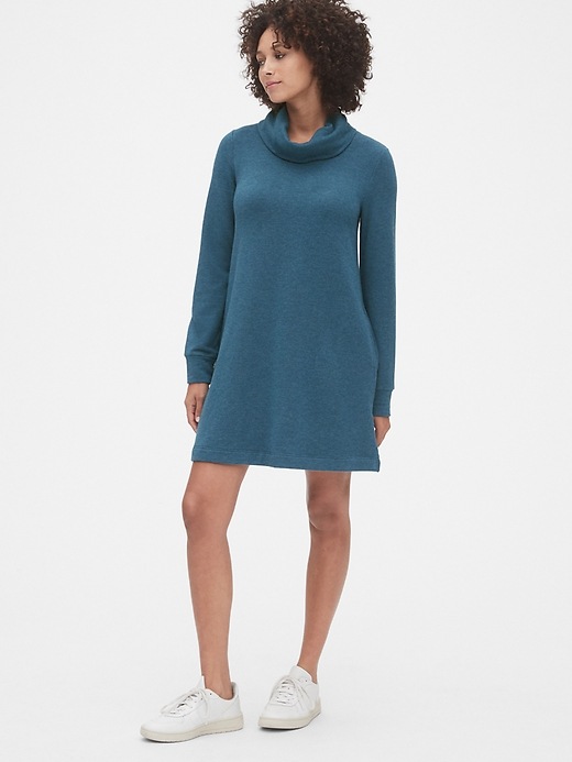 View large product image 1 of 1. Cowl-Neck Swing Sweatshirt Dress