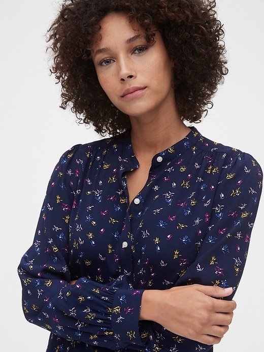 Image number 5 showing, Print Popover Blouson Sleeve Top