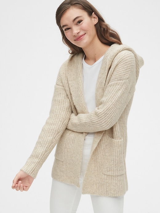 Image number 1 showing, Ribbed Longline Cardigan Sweater