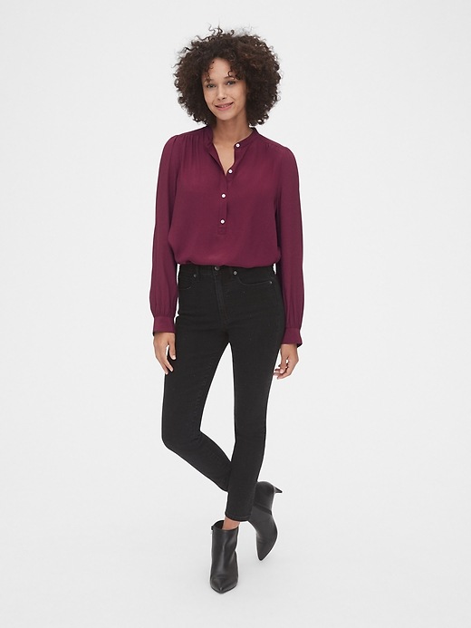 Image number 3 showing, Popover Blouson Sleeve Top