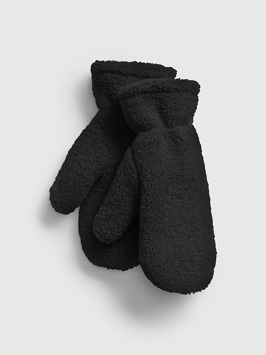 1 of 8 showing, with the color true black of product Sherpa Mittens