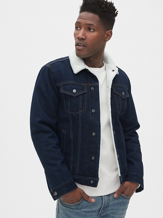 Image number 1 showing, Sherpa-Lined Icon Denim Jacket